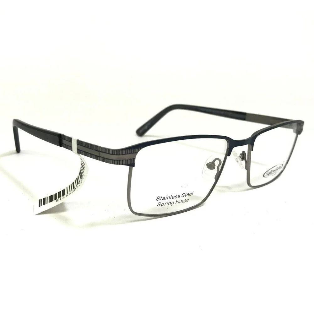 Eight to Eighty Eyeglasses Frames Lincoln BLUE Grey Square Full Rim 54-17-140